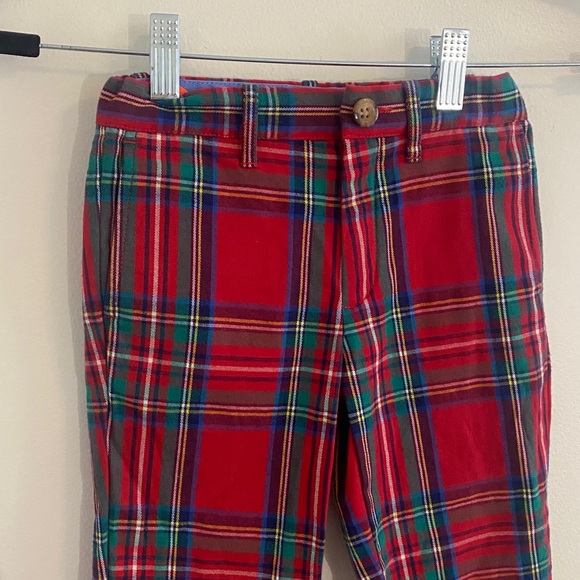 Brown Bowne & Co Tybee Tartan Palmetto Red Christmas Plaid Print Pants Boys Sz 4 - Picture 2 of 8